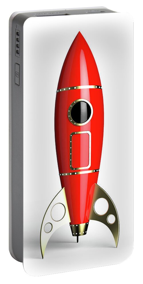 Air Portable Battery Charger featuring the digital art Rocket old by Bruno Haver