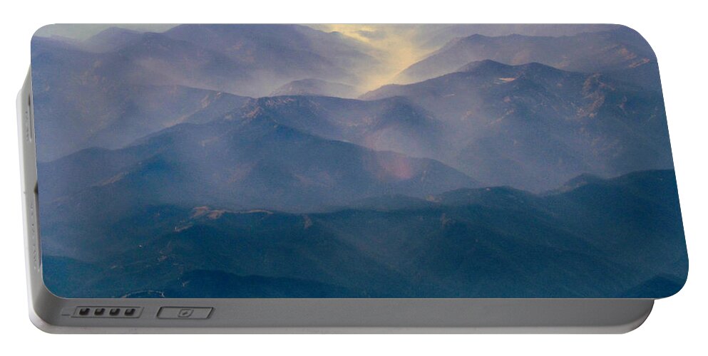Rocky Mountains Portable Battery Charger featuring the photograph Rockies' Purple Mountain Majesty by Lori Lafargue