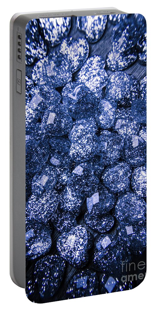 Diamond Portable Battery Charger featuring the photograph Rocks of blue romance by Jorgo Photography