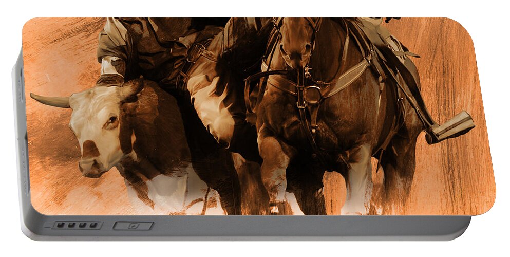 Rodeo Portable Battery Charger featuring the painting Rodeo mmN by Gull G