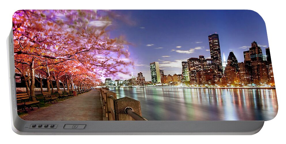 New York City Portable Battery Charger featuring the photograph Romantic Blooms by Az Jackson