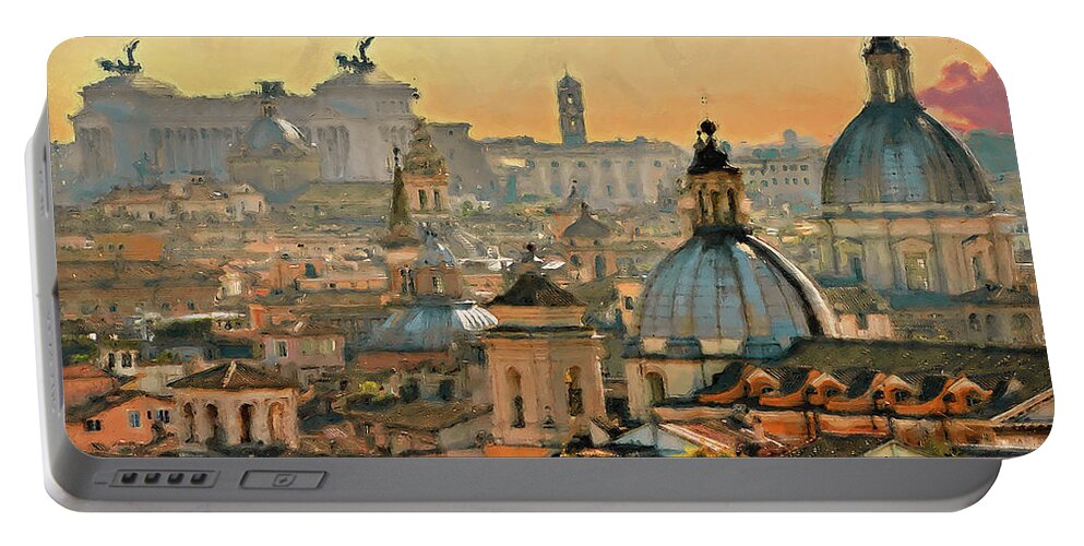 Rome Portable Battery Charger featuring the photograph Rome Cityscape - 03 by AM FineArtPrints
