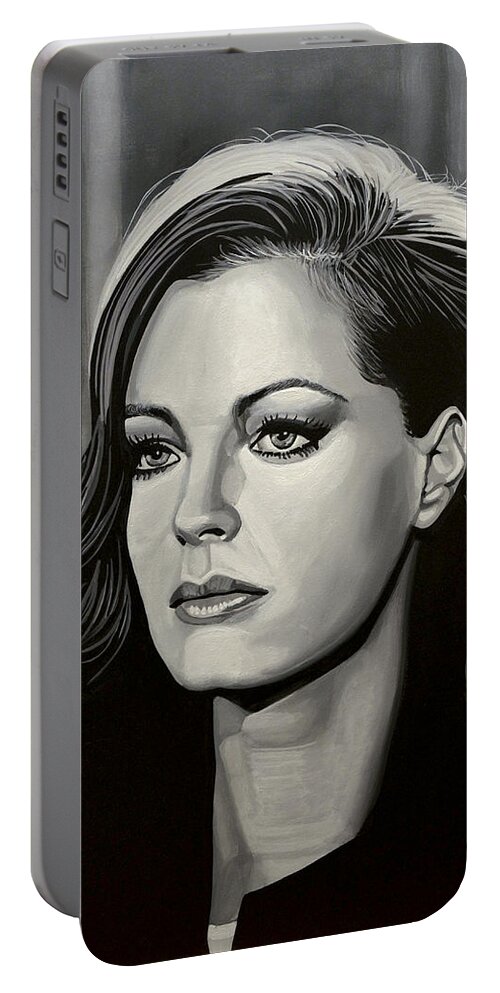 Romy Schneider Portable Battery Charger featuring the painting Romy Schneider by Paul Meijering