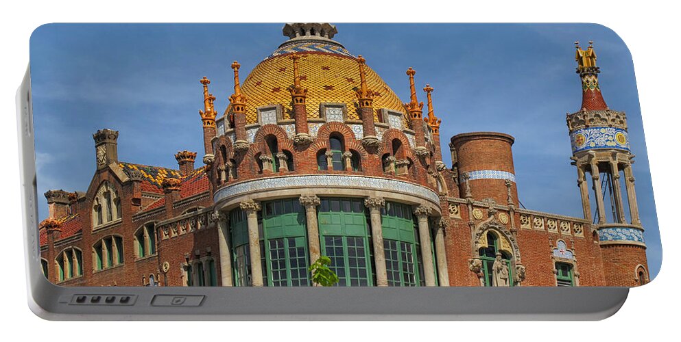 Barcelona Portable Battery Charger featuring the photograph Rooftops at Sant Pau Barcelona by Dave Mills