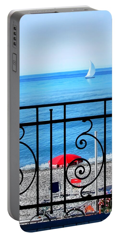 Bordighera Portable Battery Charger featuring the photograph Room With a View II.Bordighera by Jennie Breeze
