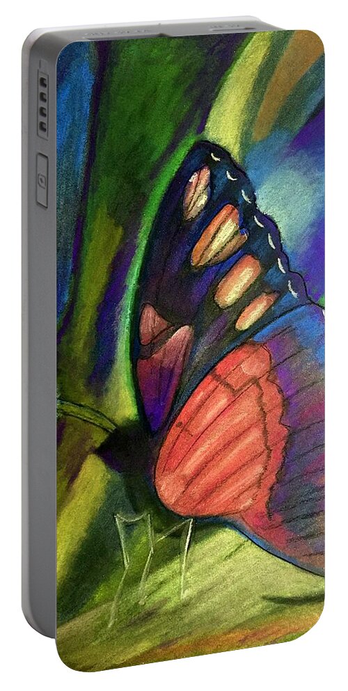 Wings Portable Battery Charger featuring the pastel Roots and Wings by Laurie's Intuitive