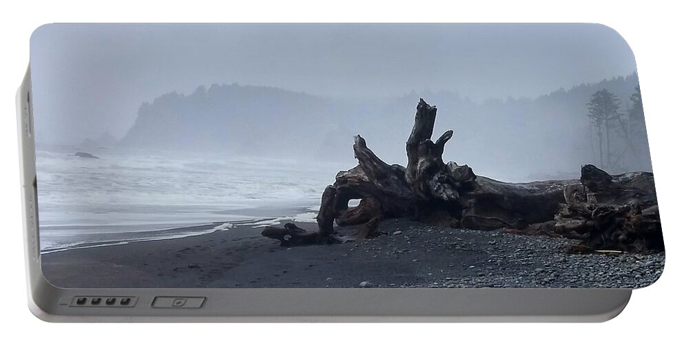 Rialto Beach Portable Battery Charger featuring the photograph Roots Touch Pacific by Alexis King-Glandon