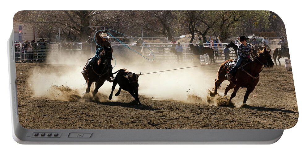 Bull Riding Portable Battery Charger featuring the photograph Rope by John Swartz