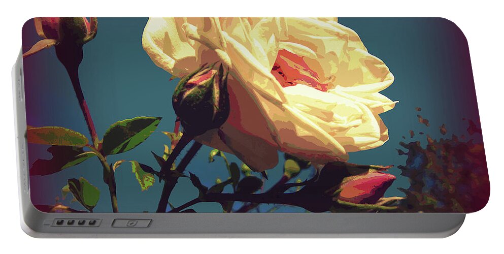 Rose Portable Battery Charger featuring the photograph Rose Facing the Sun by Susan Lafleur