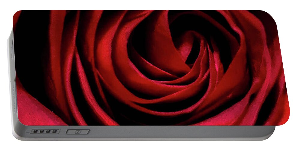 Red Portable Battery Charger featuring the photograph Rose of Love by Steph Gabler