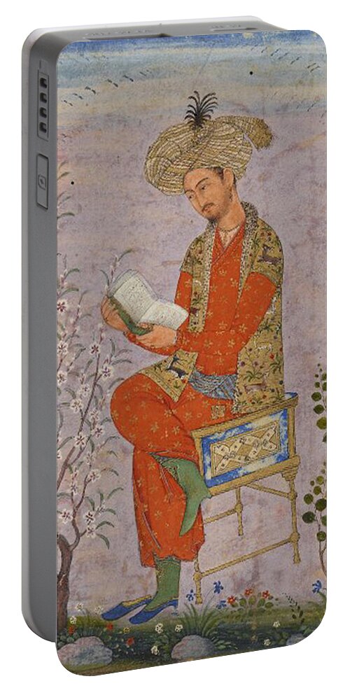 Babur Shah Portable Battery Charger featuring the digital art Royal Reader by Asok Mukhopadhyay