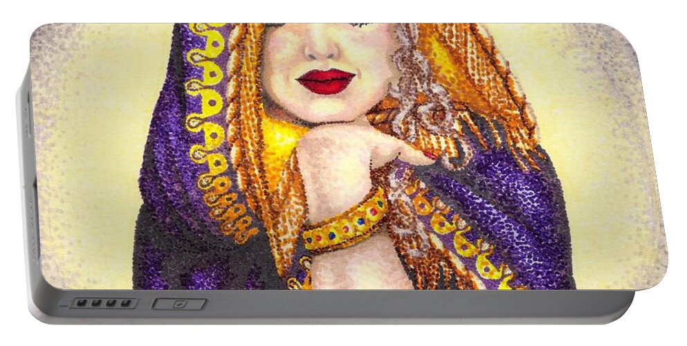 Woman Portable Battery Charger featuring the drawing Royal Thoughts by Scarlett Royale