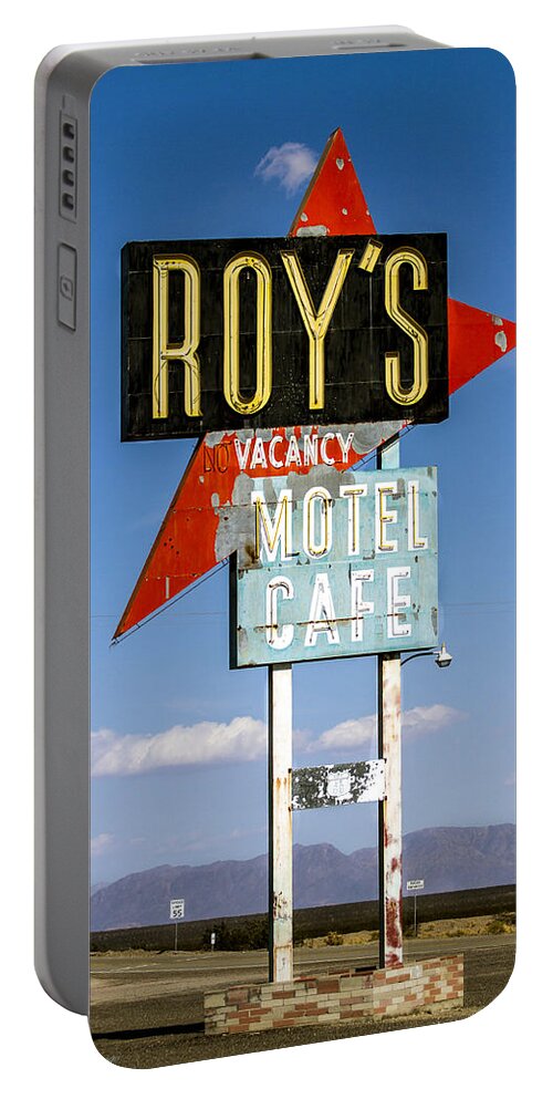 Amboy Portable Battery Charger featuring the photograph Roys Motel ande Cafe by Denise Dube