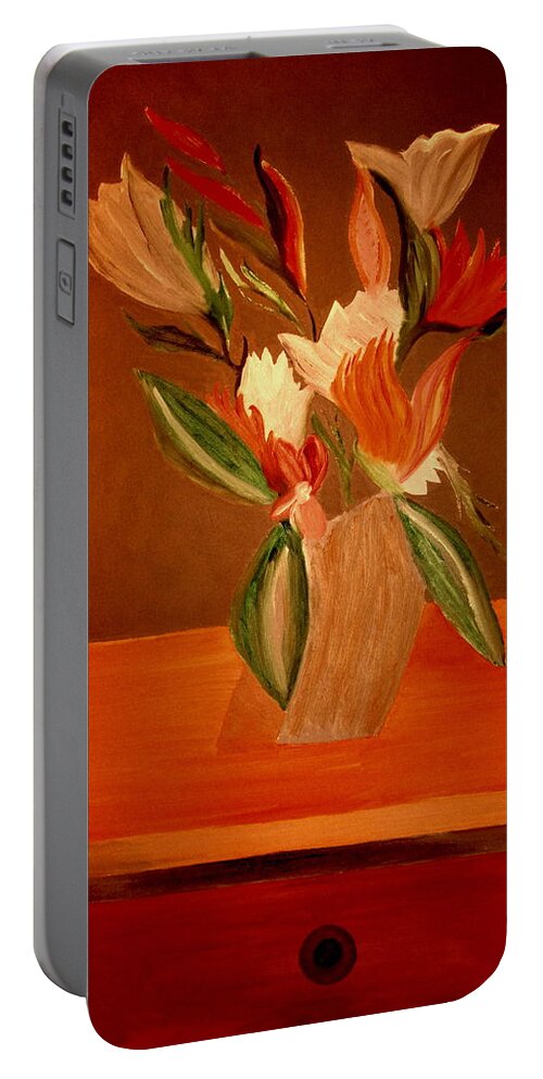 Still Life Portable Battery Charger featuring the painting rue LaFayette by Bill OConnor