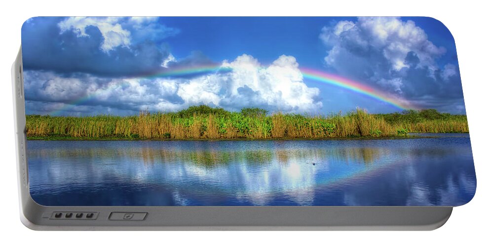 Rainbow Portable Battery Charger featuring the photograph Rue's Rainbow by Mark Andrew Thomas