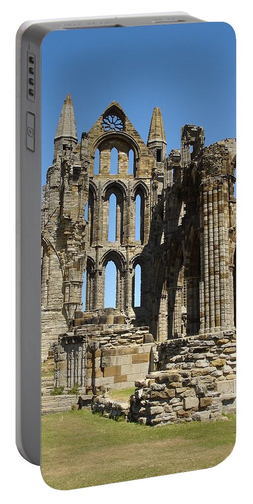Whitby Portable Battery Charger featuring the photograph Ruins of Whitby Abbey by Susan Baker