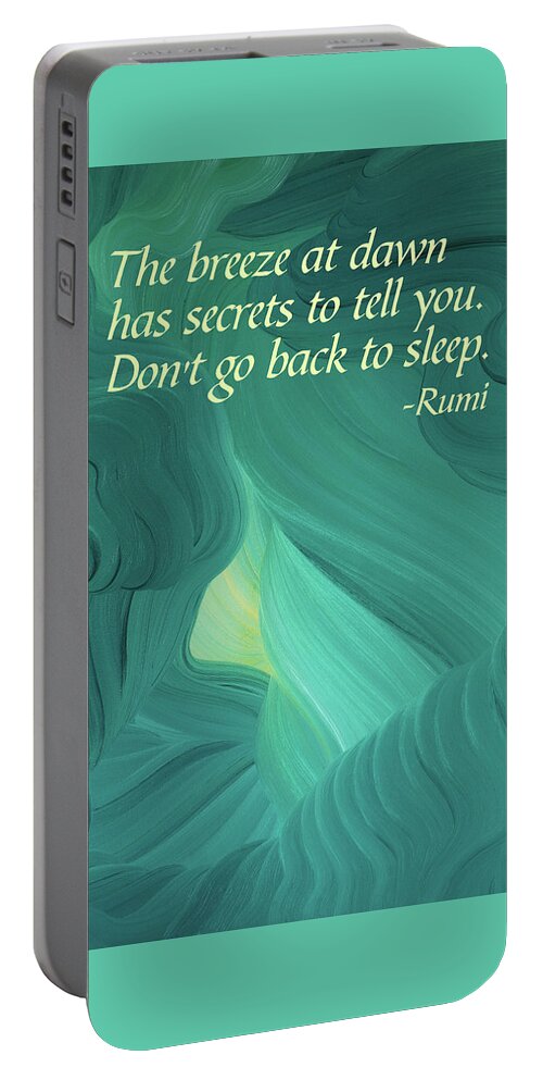 Rumi Portable Battery Charger featuring the painting Rumi's Breeze at Dawn by Ginny Gaura
