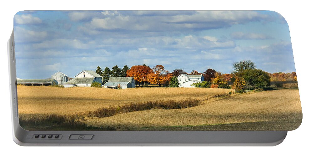 Farm Portable Battery Charger featuring the photograph Rural Farm in Fall by Joni Eskridge