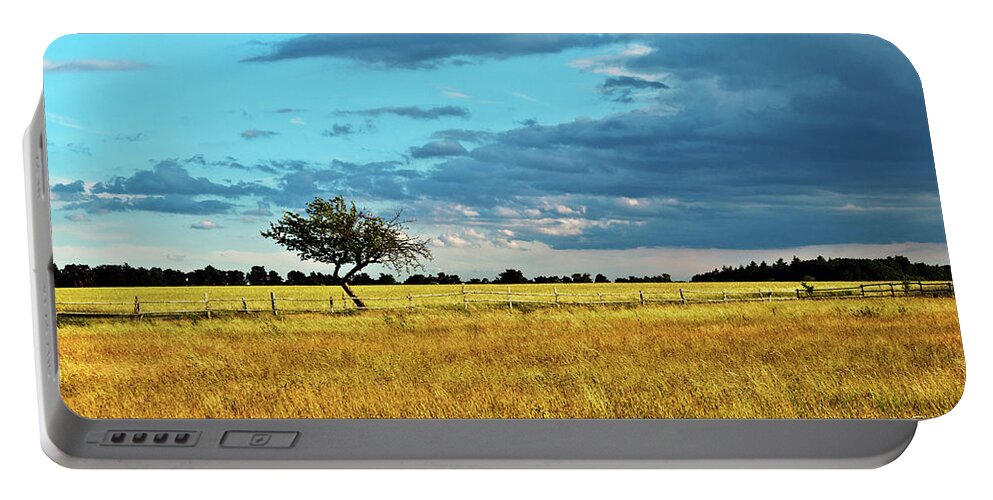Rural Idyll Poetry Portable Battery Charger featuring the photograph Rural Idyll Poetry by Silva Wischeropp