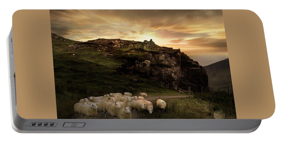  Portable Battery Charger featuring the photograph rush hour on the Isle of Skye by Cybele Moon