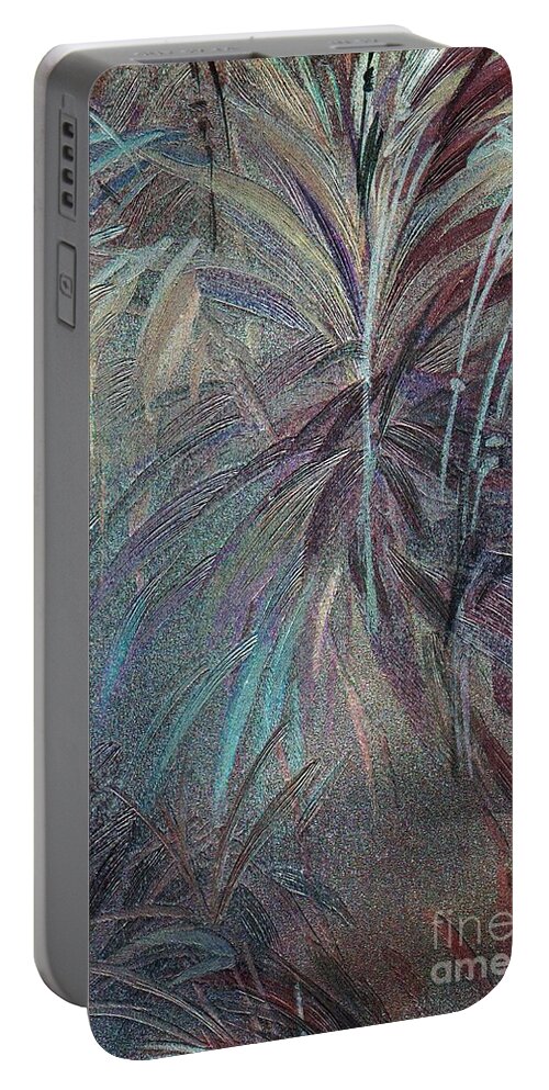 Writermore Portable Battery Charger featuring the mixed media Rush by Writermore Arts