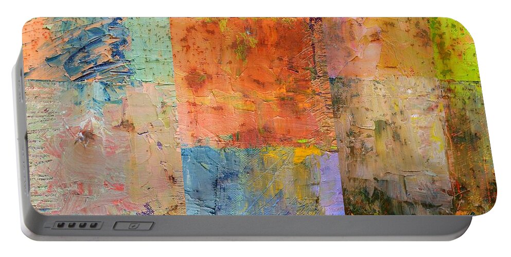 Rust Portable Battery Charger featuring the painting Rust Study 2.0 by Michelle Calkins