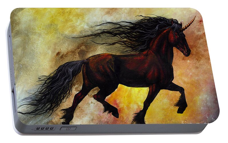 Horse Portable Battery Charger featuring the painting Rust Unicorn by Stanley Morrison