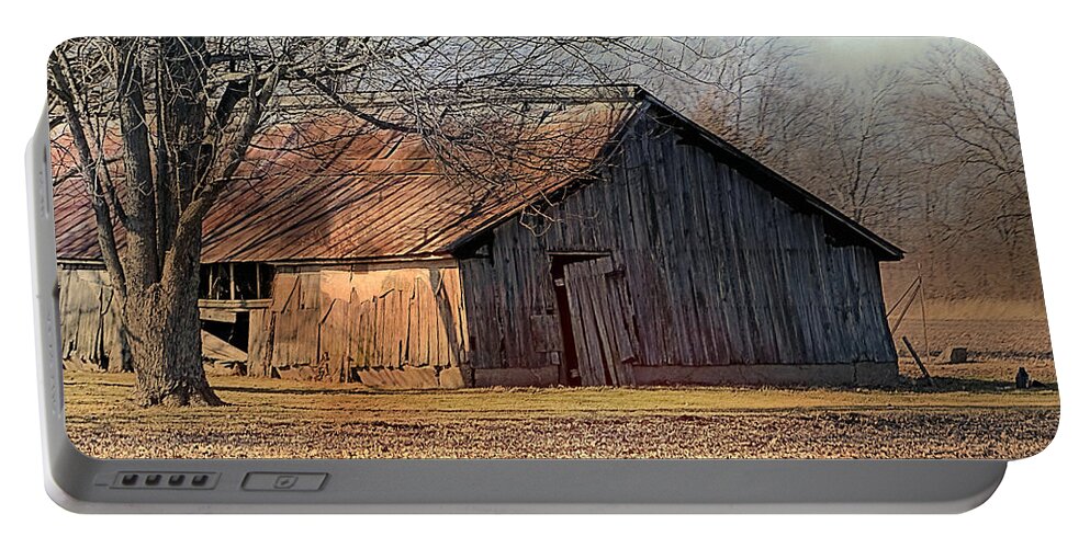 Photography Portable Battery Charger featuring the photograph Rustic Midwest Barn by Theresa Campbell