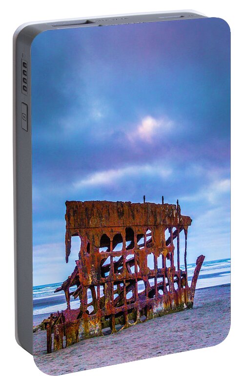 Rusty Portable Battery Charger featuring the photograph Rusting Peter Iredale by Garry Gay