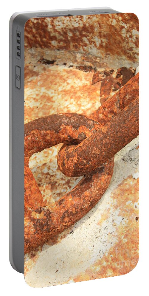 Rusty Portable Battery Charger featuring the photograph Rusty Links 3 by Carol Groenen