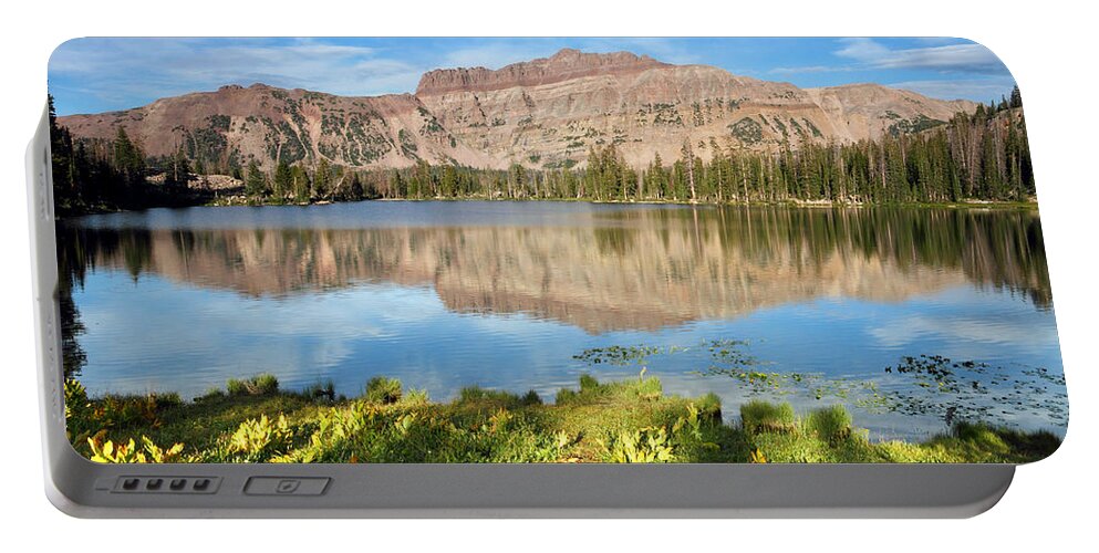 Utah Portable Battery Charger featuring the photograph Ruth Lake and Hayden Peak by Brett Pelletier