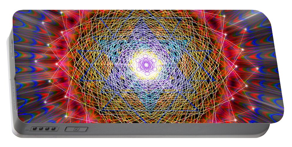 Endre Portable Battery Charger featuring the digital art Sacred Geometry 146 by Endre Balogh