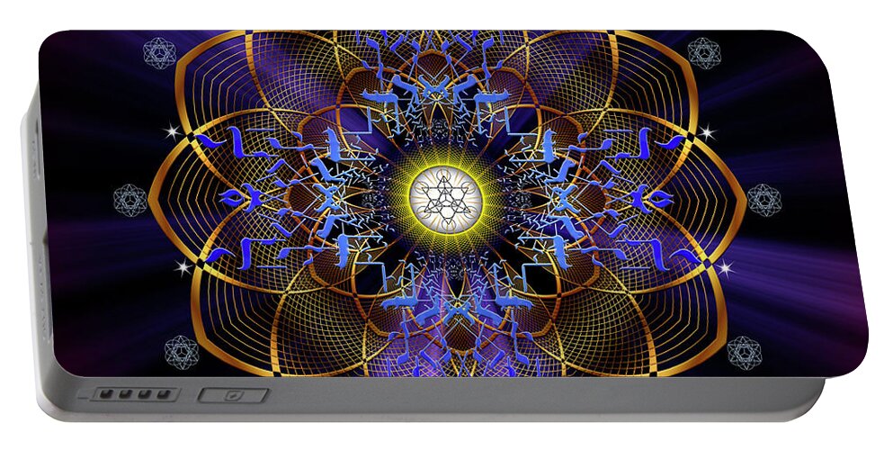 Endre Portable Battery Charger featuring the digital art Sacred Geometry 647 by Endre Balogh