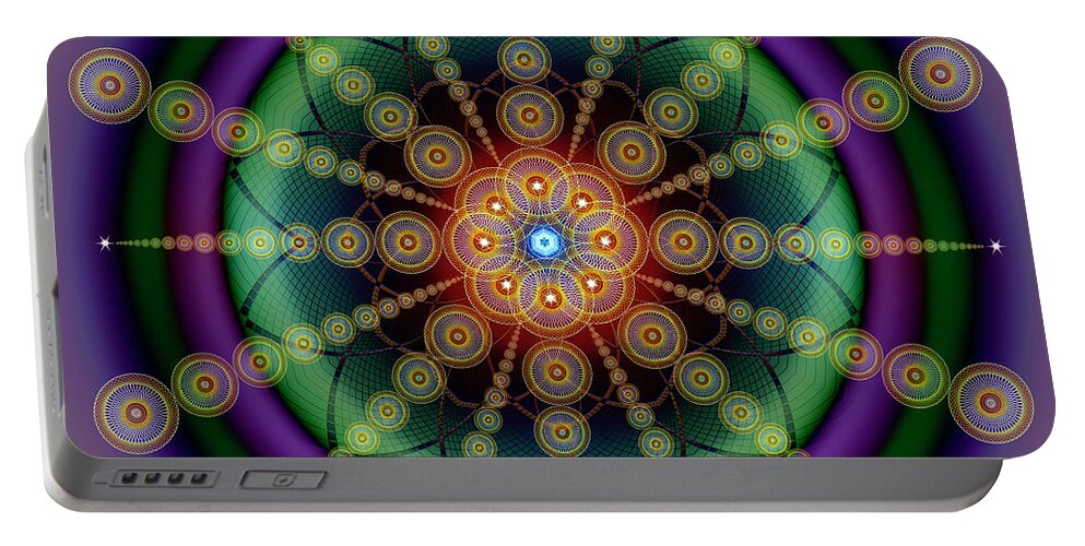 Endre Portable Battery Charger featuring the digital art Sacred Geometry 652 by Endre Balogh
