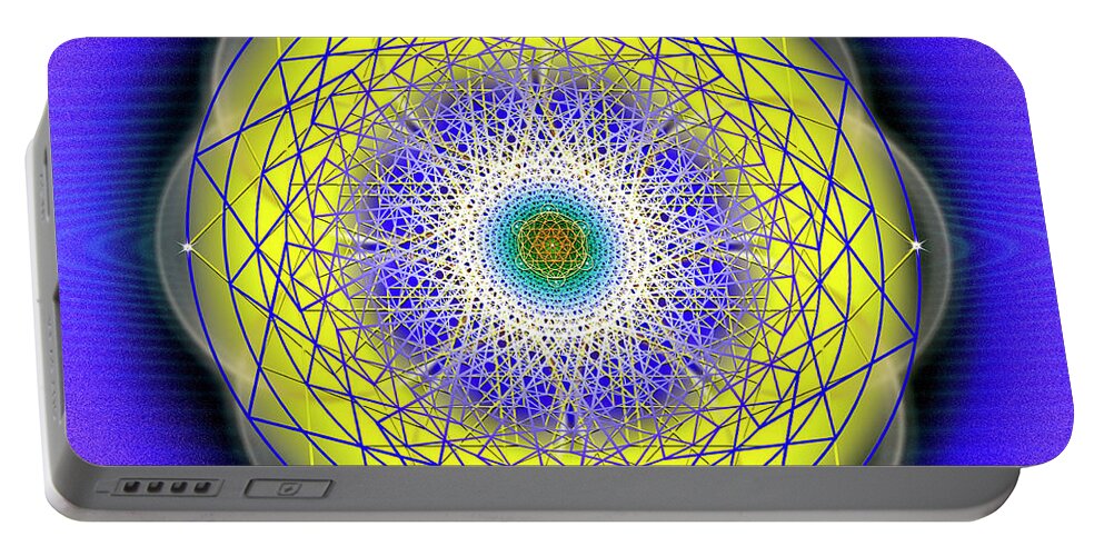 Endre Portable Battery Charger featuring the digital art Sacred Geometry 655 by Endre Balogh