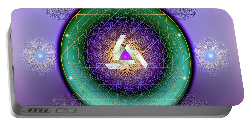 Endre Portable Battery Charger featuring the digital art Sacred Geometry 662 by Endre Balogh