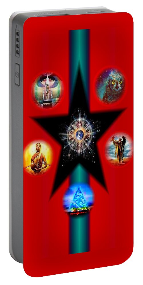 Sacred Traditions Tehzeenah Portable Battery Charger featuring the digital art Sacred Traditions by Debra MChelle