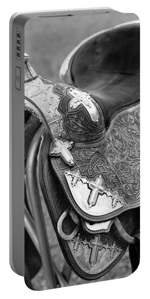 Americana Portable Battery Charger featuring the photograph Saddle by Marilyn Hunt