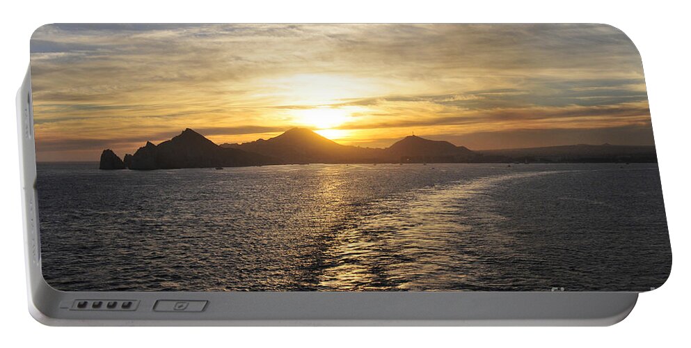 Golden Portable Battery Charger featuring the photograph Sailing away by Robert WK Clark