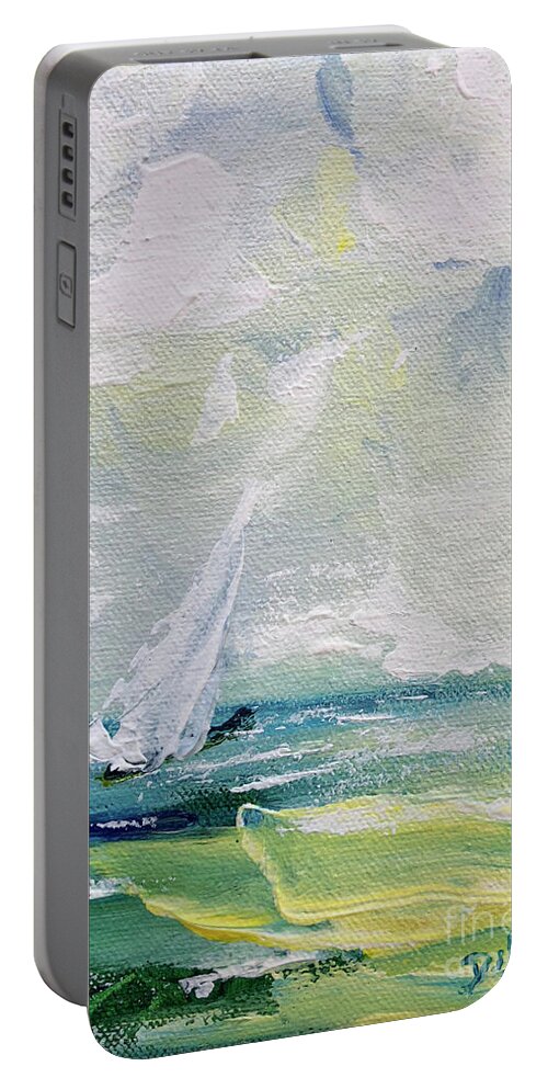 5 X 7 Acrylic On Canvas Portable Battery Charger featuring the painting Sailing Dream by Deborah Ferree