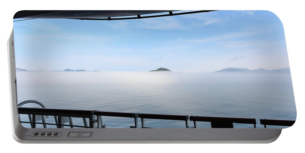 Alaska Portable Battery Charger featuring the photograph Sailing Fog in the Morning by Joni Eskridge