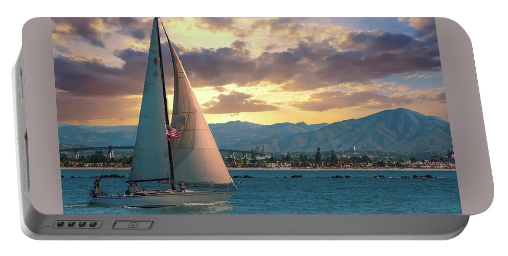 Sailing Portable Battery Charger featuring the photograph Sailing in San Diego by G Lamar Yancy