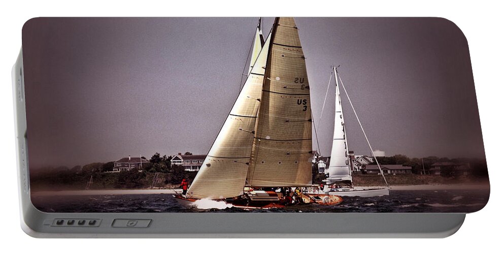 Sailing Portable Battery Charger featuring the photograph Sailing to Nantucket 005 by Bruce Gannon