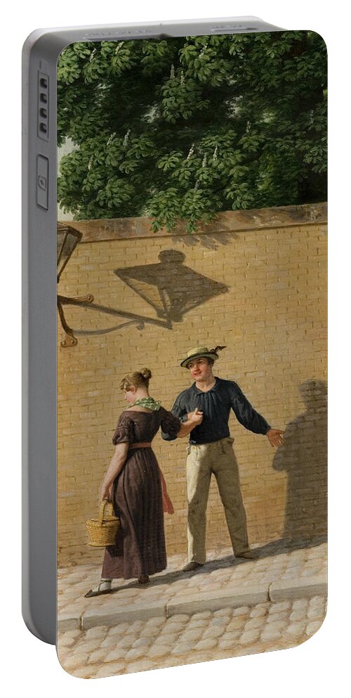 19th Century Art Portable Battery Charger featuring the painting Sailor taking Leave of His Girlfriend by Christoffer Wilhelm Eckersberg