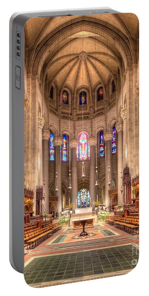 Altar Portable Battery Charger featuring the photograph Saint John the Divine Interior by Jerry Fornarotto
