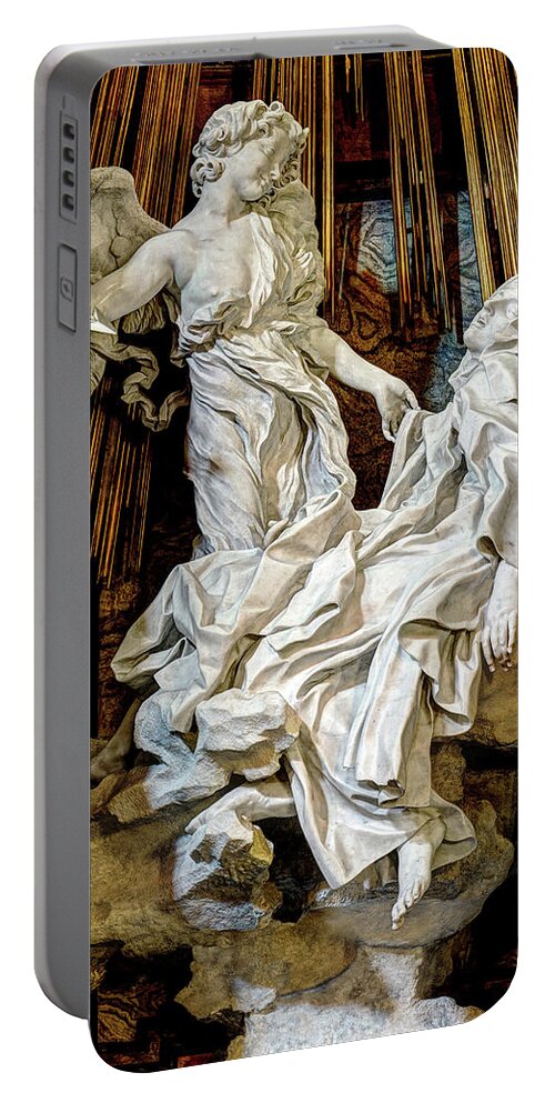 Ecstasy Of Saint Teresa Portable Battery Charger featuring the photograph Saint Teresa by Bernini by Weston Westmoreland