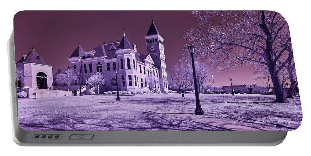 Infrared Portable Battery Charger featuring the photograph Saline County Courthouse by Michael McKenney