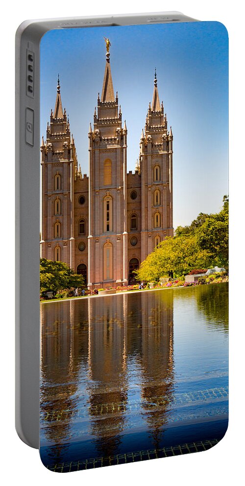Architecture Portable Battery Charger featuring the photograph Salt Lake City Temple by Paul LeSage