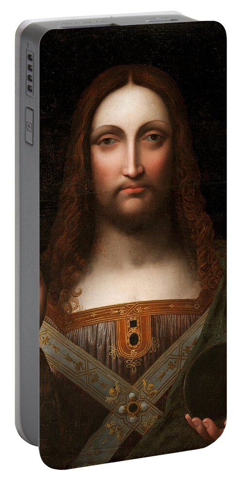 Giampietrino Portable Battery Charger featuring the painting Salvator Mundi by Giampietrino