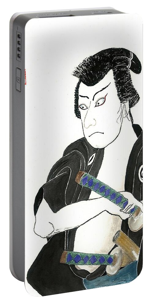 Warrior Portable Battery Charger featuring the painting Samurai by Terri Harris